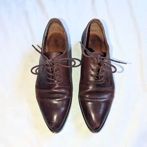 Womens Frye 8M Dress Shoes Erica Oxfords Leather Laces Dark Brown